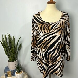 JM Collection animal print top size 3x